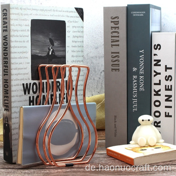 Metall einfaches Bücherregal schöne Tischplatte Geschenk Buchstützen
